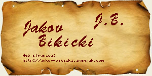 Jakov Bikicki vizit kartica